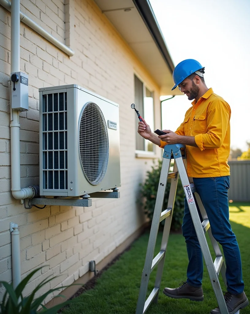 Saltline Air & Refrigeration technician on a Burleigh Heads install